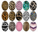 Handmade oval Photo Glass Cabochons Streaks B669
