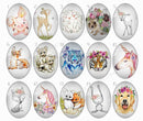 Handmade oval Photo Glass Cabochons animal B695