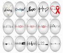Handmade oval Photo Glass Cabochons B698