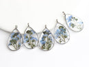 1pcs  Handmade Teardrop real Do not forget me pressed flower pendant jewelry