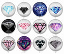Handmade Round Photo Glass Cabachon geometric diamond 794