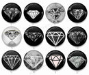Handmade Round Photo Glass Cabachon geometric diamond 798