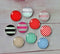 Handmade Round Photo Glass Cabachon stripe pattern 542