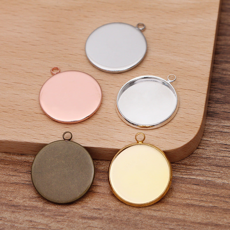 20pcs 8-25mm Necklace brass Pendant Trays,Pendant Blanks Bezel Base, Glass Cabochon Settings