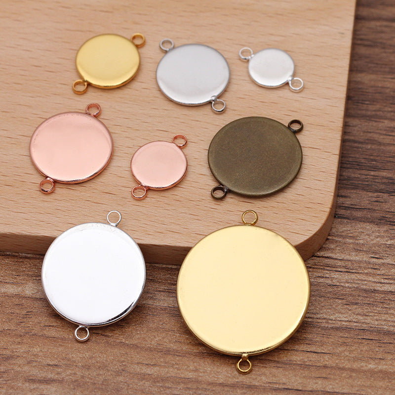 Craftdady 22pcs Rhinestone Bezel Pendant Trays 25mm Round Cameo Base  Cabochon Setting Blank Charms with Clear Glass Cabochons for Necklace Photo