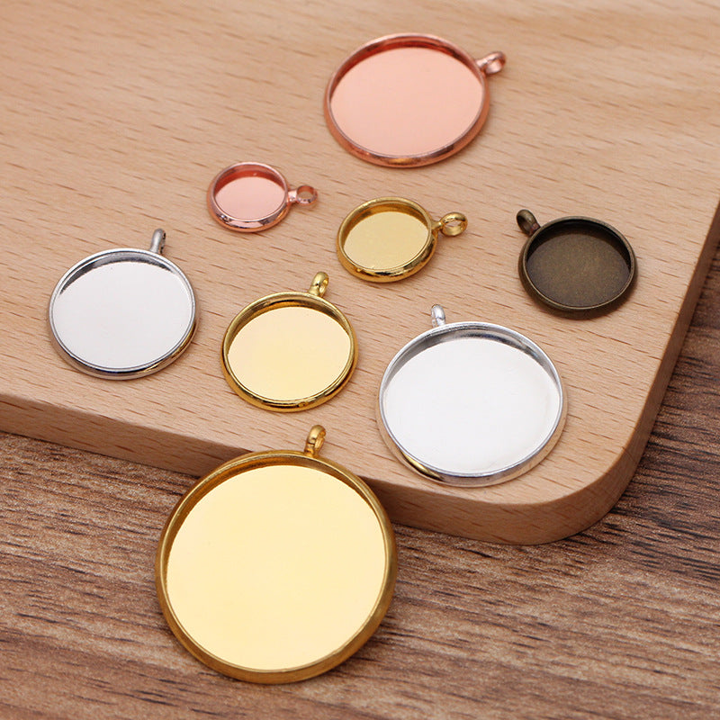 20pcs 8-25mm brass V-shaped Pendant Trays,Pendant Blanks Bezel Base, Glass Cabochon Settings