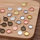 20pcs 8-25mm brass V-shaped Pendant Trays,Pendant Blanks Bezel Base, Glass Cabochon Settings