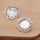 10pcs 12mm brass Pendant Trays,Pendant Blanks Bezel Base, Glass Cabochon Settings