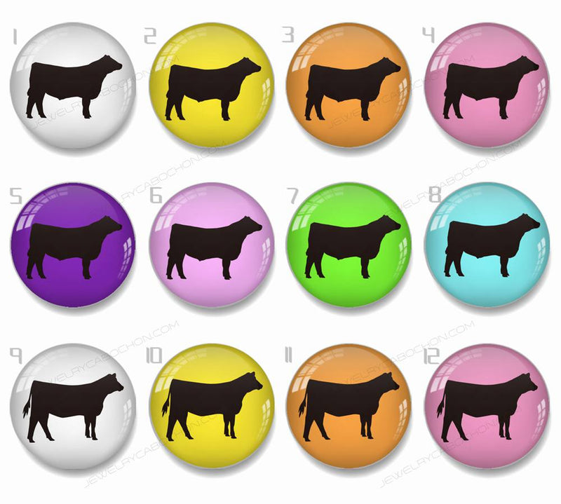 Handmade Round Photo Glass Cabachons Animal 832B