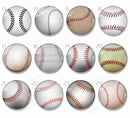 Handmade Round Photo Glass Cabachons baseball 870B