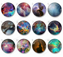Handmade Round Photo Glass Cabachons Starry sky 988B