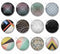 Handmade Round Photo Glass Cabachons geometric 1008B