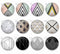 Handmade Round Photo Glass Cabachons geometric 1008B