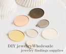 20pcs 13x18mm brass Pendant Trays, Oval Pendant Blanks Bezel Base, Glass Cabochon Settings