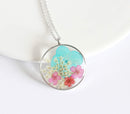 Pressed Flower Pendant Necklace, Real Dried Flower Resin Jewellery