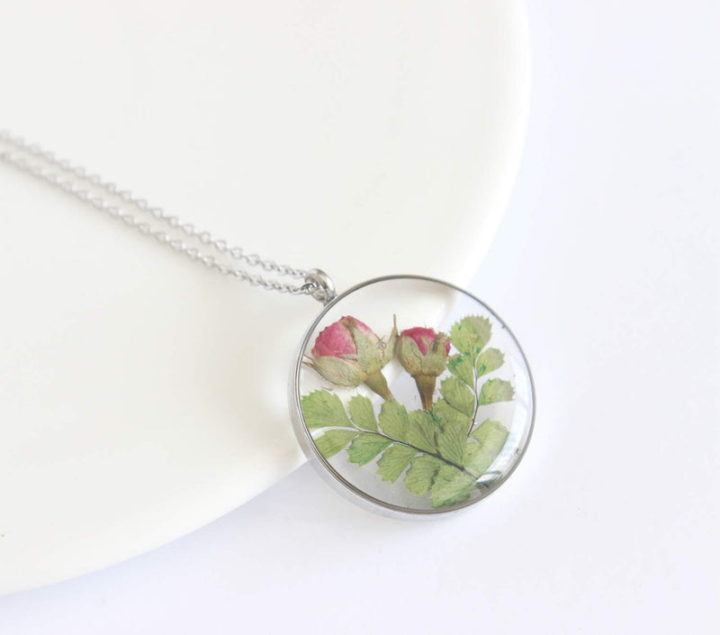 Pressed Flower Pendant Necklace, Real Dried Flower Resin Jewellery