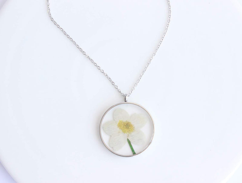 Pressed Flower Pendant Necklace, Real Dried Flower Resin Jewellery