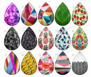 Handmade Teardrop Photo Glass Cabochons pattern geometric 702 B