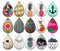 Handmade Teardrop Photo Glass Cabochons pattern geometric 703 B