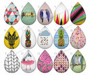 Handmade Teardrop Photo Glass Cabochons pattern geometric 705 B