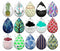 Handmade Teardrop Photo Glass Cabochons pattern geometric 706 B