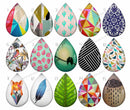 Handmade Teardrop Photo Glass Cabochons pattern geometric 707 B