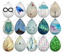 Handmade Teardrop Photo Glass Cabochons pattern geometric 709 B