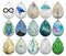 Handmade Teardrop Photo Glass Cabochons pattern geometric 709 B