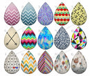Handmade Teardrop Photo Glass Cabochons pattern geometric 712 B