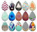 Handmade Teardrop Photo Glass Cabochons pattern geometric 722 B