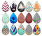 Handmade Teardrop Photo Glass Cabochons pattern geometric 722 B