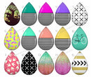 Handmade Teardrop Photo Glass Cabochons pattern geometric 725 B