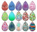 Handmade Teardrop Photo Glass Cabochons pattern geometric 726 B