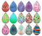 Handmade Teardrop Photo Glass Cabochons pattern geometric 726 B