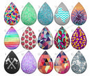 Handmade Teardrop Photo Glass Cabochons pattern geometric 728 B