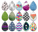 Handmade Teardrop Photo Glass Cabochons pattern geometric 734 B