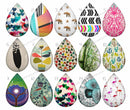 Handmade Teardrop Photo Glass Cabochons pattern geometric 748 B