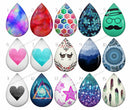 Handmade Teardrop Photo Glass Cabochons pattern geometric 750 B