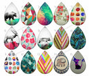 Handmade Teardrop Photo Glass Cabochons pattern geometric 753 B