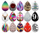 Handmade Teardrop Photo Glass Cabochons pattern geometric 759 B