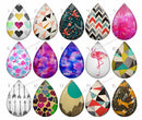 Handmade Teardrop Photo Glass Cabochons pattern geometric 761 B