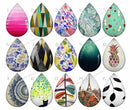 Handmade Teardrop Photo Glass Cabochons pattern geometric 762 B