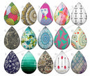Handmade Teardrop Photo Glass Cabochons pattern geometric 763 B