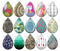 Handmade Teardrop Photo Glass Cabochons pattern geometric 763 B