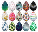 Handmade Teardrop Photo Glass Cabochons pattern geometric 767 B