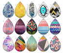 Handmade Teardrop Photo Glass Cabochons pattern geometric 771 B