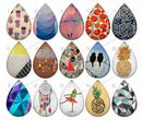 Handmade Teardrop Photo Glass Cabochons pattern geometric 790 B