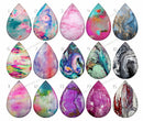 Handmade Teardrop Photo Glass Cabochons pattern geometric 796 B