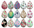Handmade Teardrop Photo Glass Cabochons pattern flower 809 B