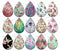 Handmade Teardrop Photo Glass Cabochons pattern flower 809 B